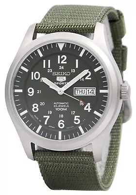 Seiko 5 Sports Military Automatic Green Dial Band SNZG09J1 Men's Watch Case 41mm • $166.59