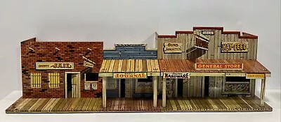 Marx Western Town Tin Litho Building General Store And County Jail 28”x6”x9” • $225