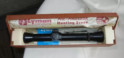 Vtg LYMAN All American Perma Center 4X Rifle Scope W/Box & Booklet NOS Pre 1963 • $260