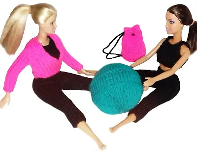 £2.50 • Buy Knitting Pattern 215: Gym Workout Barbie Doll Outfit + Gym Bag & Exercise Ball
