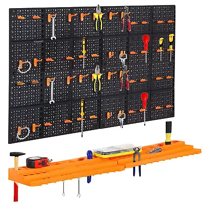 78 Piece Pegboard Shelf Tool Organiser Garage Wall Mount Tool Rack 3-Tier Shelf • £15.85