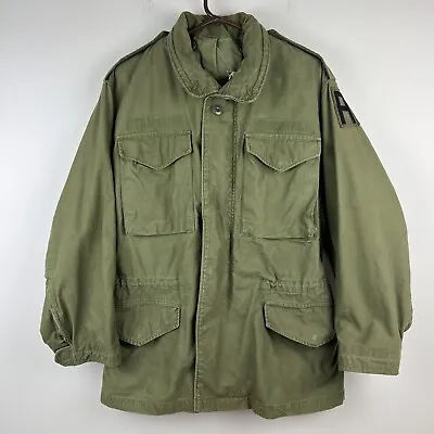 US Army Issue Coat Man’s Field Jacket Parka M65 Hood Cotton OG-107 SMALL - 1967 • $125