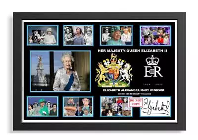 (222) Queen Elizabeth II Signed A4 Photograph Framed Unframed Reprint Great Gift • £18.99