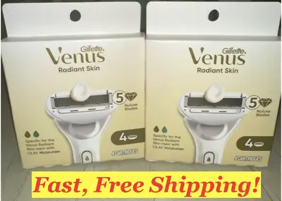Gillette Venus Radiant Skin OLAY Moisturizer 8 Cartridges Nuluxe Blades 2PKx4 • $21.99