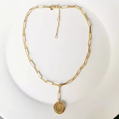 17  Madewell Round Tag Pendant Necklace Gift Vintage Women Party Holiday Jewelry • $12.99