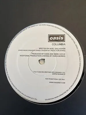 Oasis Columbia Demo Single Sided Promo UK 2004 Big Brother NM 12  • £95