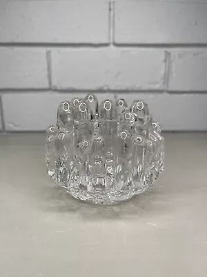 Vintage Kosta Boda Polar Ice Crystal Clear Glass Votive Candle Holder Sweden MCM • $40