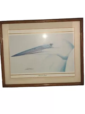 Vintage  American Egret  Print Signed Artist Art LaMay Matted And Framed • $24.99