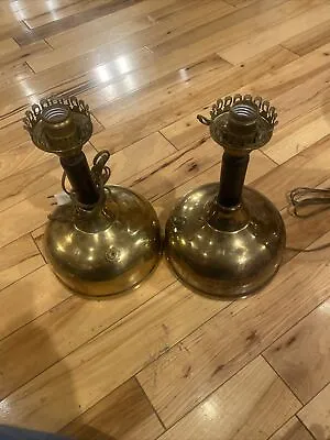 2 Antique/vintage  Kerosene Gas Oil Lamp Converted - Coleman Quick-Lite Style • $100