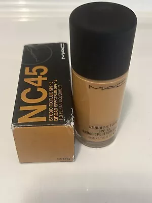 MAC Studio Fix Fluid Foundation SPF15 Shade NC45 Full Size 1oz / 30ml New In Box • $35