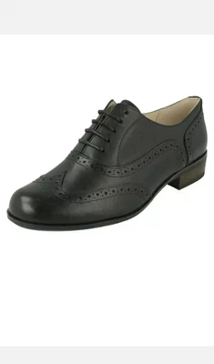£39.99 • Buy Clarks Hamble Oak Black Leather Womens Girls Brogues Lace Up Shoes 5 D /38