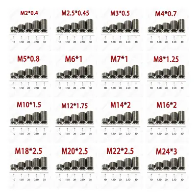 M3 M4 M5 M6 M8 M10 TO M24 Helicoil Thread Insert Wire Insert Thread Repair 304SS • $125.55