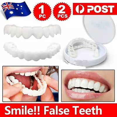 Snap On Bottom /Upper Lower False Teeth Dental Veneers Dentures Fake Tooth Smile • $8.46