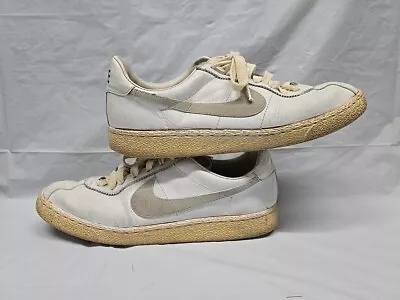 Nike Bruin 1980’s Vintage White Natural Grey Size 11 Made In Taiwan Marty Mcfly • $375