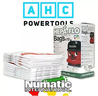 £11.95 • Buy Genuine 10 X Pack Numatic Hepa-Flo Hoover Vacuum Bags Henry Hetty James NVM-1CH