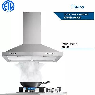 30 In Stainless Steel Wall Mount Range Hood Kitchen Cooking 350 CFM Vent LEDlamp • $119.99