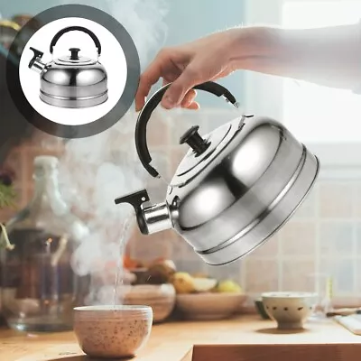 $18.69 • Buy 3L Stove Top Camping Kettle Stainless Steel Picnic Whistling Teapot Kitchen Tool