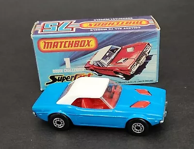 Matchbox Superfast No. 1 Blue Dodge Challenger With Original Box • $65