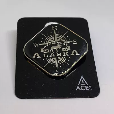 Alaska Adventure Compass Moose ACE Travel Souvenir Lapel Pin (75) • $7.99