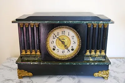 Antique 1800’s E. Ingraham Company Mantel Clock With Pendulum Untested • $200