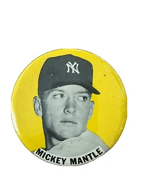 RARE 1950's Mickey Mantle Large Pin Button PM10 3.5  New York Yankees • $250