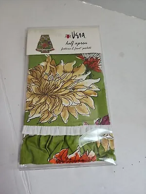 VINTAGE VERA LINEN Flowers HALF APRON New Sealed • $14.99