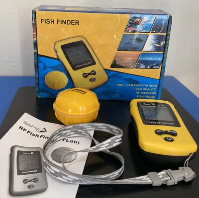 TL86 Wireless Fish Finder Sonar LCD Echo Sounders Fishfinder 100 Meters 125KHz • $38