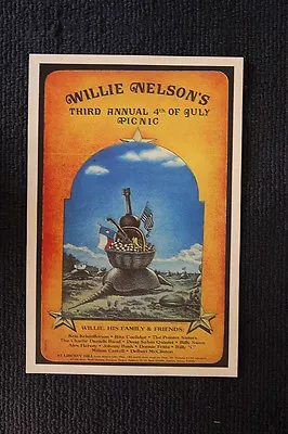 Willie Nelson 1975 Tour Poster Liberty Hill Texas Krist- • $4.25