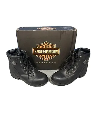 $85 • Buy Harley-Davidson Womens Steel Toe Black Leather Motorcycle Boots