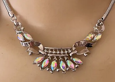 Vintage Trifari Necklace Alfred Philippe AB Rhinestone Choker 1950's • $78