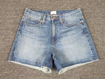 J Crew Denim Chino Shorts Womens Size 27 Blue Flat Front Cotton Casual • $13.95