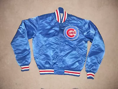 Vintage Chicago Cubs Starter Jacket Old School Satin Made In USA Go Cubbies  Med • $99.97