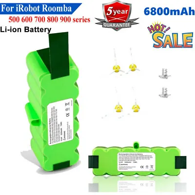 6.8Ah Battery Brushes For IRobot Roomba 500 510 530 550 580 630 650 760 780 800 • $40.99