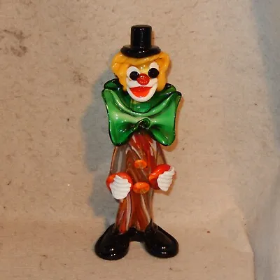 9  Vintage MURANO Art Glass CLOWN Hand Blown Italy Gold Glitter Figure Sculpture • $59.95