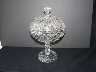 Question Mark Compote Clear Richards & Hartley Glass Co. 1888 • $36