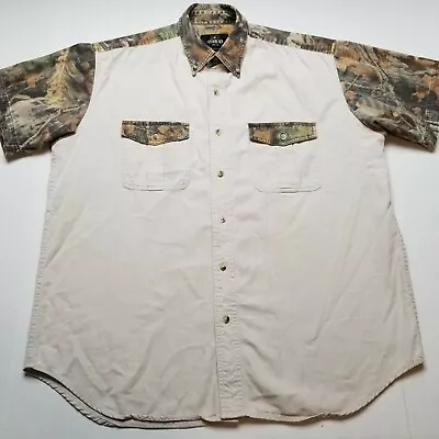 RedHead Dress Shirt Mens L Camo Short Sleeve Hunting Camouflage Collared F67 • $8.70