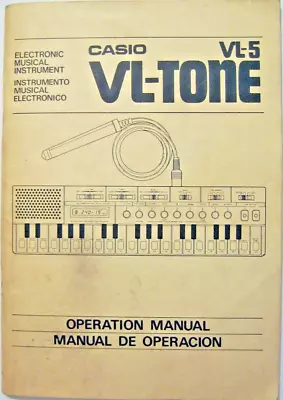 Casio VL-5 VL-TONE Mini Keyboard Original Operation Owner's Manual Book Eng Span • $34.99