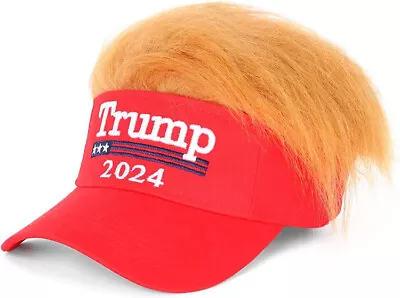 Donald Trump 2024 Hat With Hair Ultra Embroidered Adjustable MAGA Baseball Cap  • $10.99