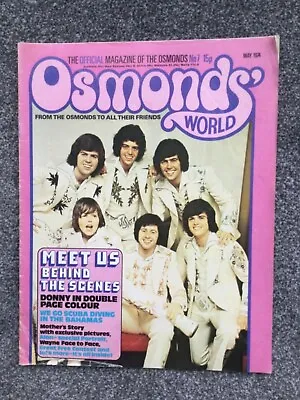 The Osmonds World Magazine May 1974 No. 7Donny Osmond Brothers Marie Etc • £15.99