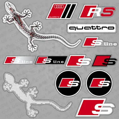 For Audi Sport S S-line Quattro Gecko Sticker Car Decal Stripes Logo Decoration  • $9.99