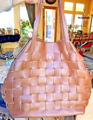 Carolina Herrera Woven Camel Large Matryoshka Handbag Tote • $699