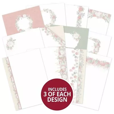 Hunkydory  A4 Perfect Days Festive Rose Luxury 12 X Card Inserts • £3.15