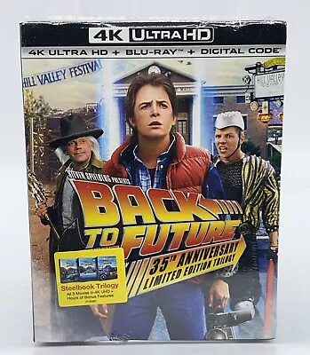 Back To The Future 35th Anniversary Steelbook Trilogy 4K UHD/Blu-ray NEW Sealed • $169.99