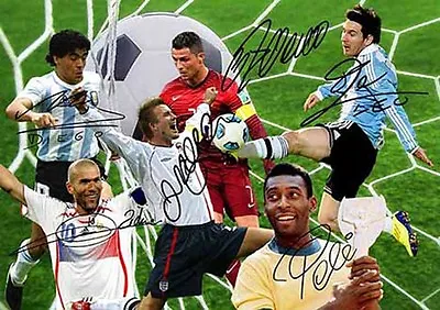 $9.95 • Buy Lionel Messi Christiano Ronaldo Pele Maradona Soccer Autograph Signed A4 Poster