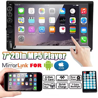 7  2Din Touch Screen Car MP5 Player Bluetooth Stereo AM Radio USB/TF New • $39.10