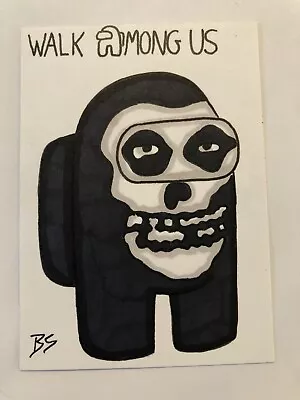 The Misfits Walk Among Us Original Sketch Card BS 1/1 ACEO Punk Video Game Art • $4.99