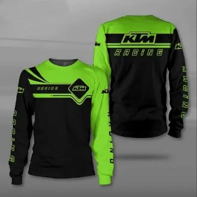 KTM Black Green Long Sleeve Shirt 3D Racing Size S-5XL Printed 3D • $27.99