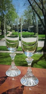 Set Of 2 Mikasa THE RITZ Fluted Champagne Glasses 8.5” Tall Vintage • $18