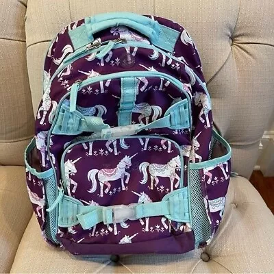 Pottery Barn Kids Aqua Purple Unicorn Horse Large Backpack Turquoise Purple • $37.99