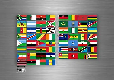 Set 60x Sticker Africa Flag Scrapbooking Country Collection Stamp National 5cm A • £4.67